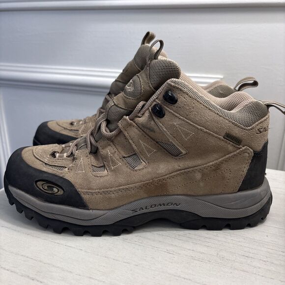 Salomon GORE-TEX Mid-Cut Hiking Boots –Tan – Women’s Size 7 – EUC Worn Once - Picture 4 of 7